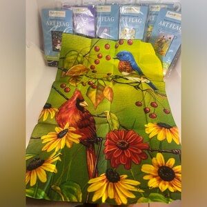 Rain or Shine Outdoor Small Garden Art Flags Bundle of 9